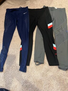Nike Women’s Medium Athletic Leggings Bundle - Navy, Black, Gray